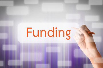 Naklejka premium Human hand write on the screen