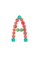 letter A made of colors buttons