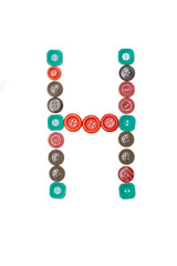 letter H made of colors buttons