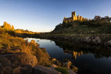 View of the Almourol Castle, in the Tagus River, Portugal. 