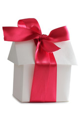 Paper model house on a white background