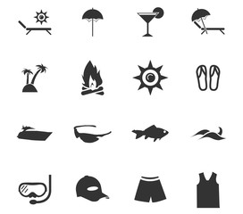 Beach icon set