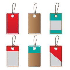 Price tags set on white background