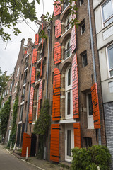 Obraz premium Typical Amsterdam brick stone house