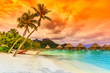 Bora Bora, French Polynesia. - obrazy, fototapety, plakaty