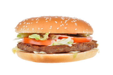 hamburger cheeseburger isolated on white