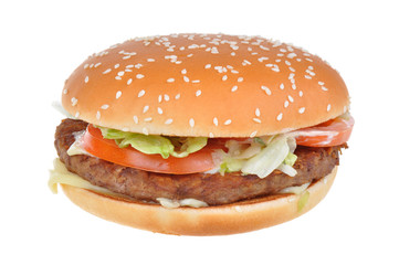 hamburger cheeseburger isolated on white