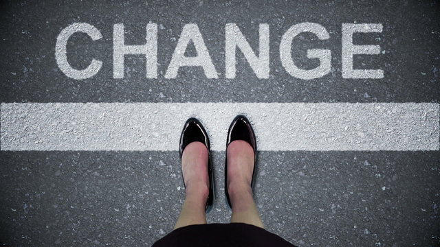Composite video of change written on the road