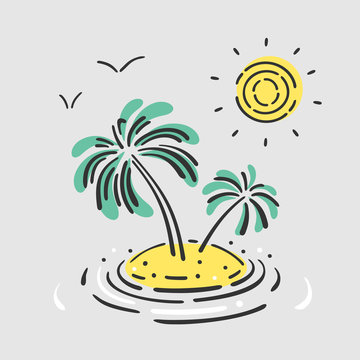 Vector Symbol Palm Island
