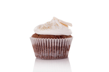 muffin with white whipped cream