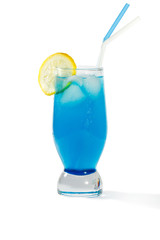 Blue cocktail in a glass