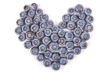 Fun food. Heart made from blueberry