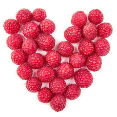 Fun food. Heart made from raspberry