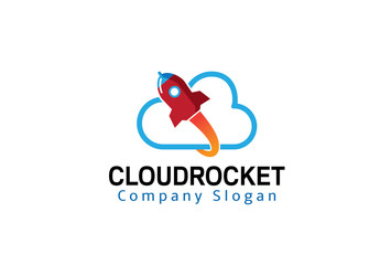 Cloud Rocket Design Illustration