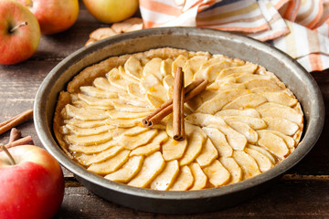 Apple pie with cinnamon