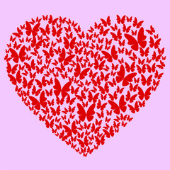  heart, butterfly