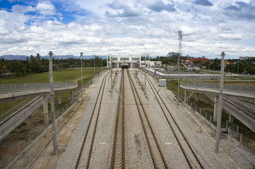 Fototapeta na wymiar Railway double track