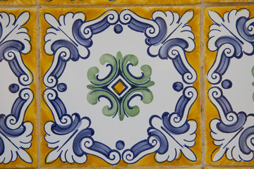 Detail of some typical portuguese tiles
