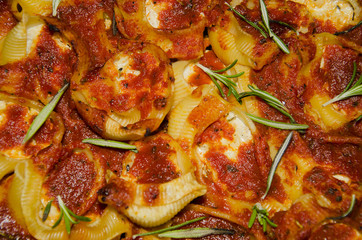 Stuffed pasta with sauce marinara
