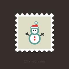 Snowman flat stamp