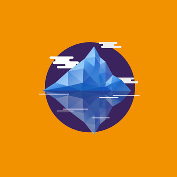 Geometric abstract iceberg. Flat style vector illustration