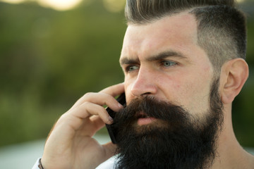 Fototapeta premium Closeup of man with phone