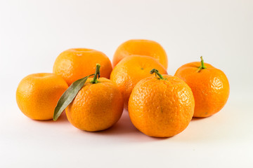 Tangerines isolated on white background