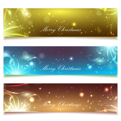set of holiday banners, christmas