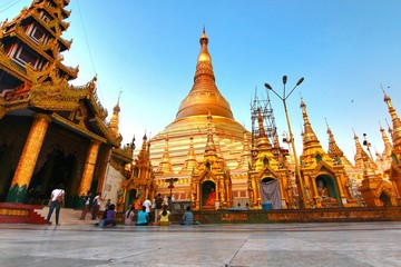  The Shwedagon Pagoda  also known as the Great Dagon Pagoda and the Golden Pagoda, is a gilded stupa located in Yangon, Myanmar