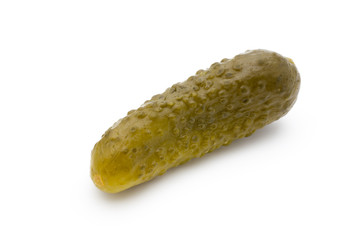 Pickled cucumbers isolated on white background.