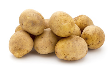 Potato isolated on white background close up.