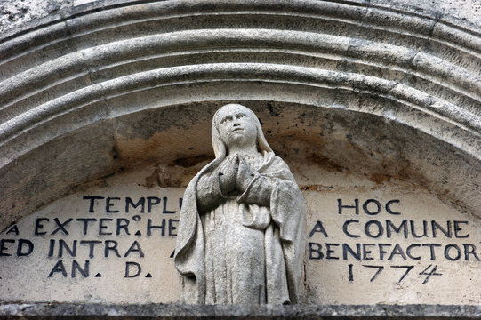 The sculpture above the entrance (Stoliv, Montenegro)