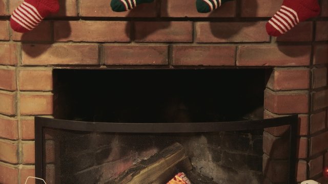 Fireplace and socks for gifts