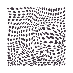 Dark Dots on White background in a wavy texture