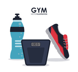 Gym and fitness icons design 