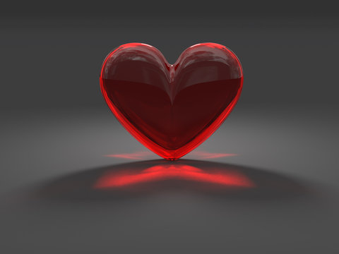 Mysterious Red Heart With Caustic Effect