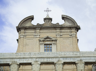 Temple of Antoninus and Faustina church in Rome Italy