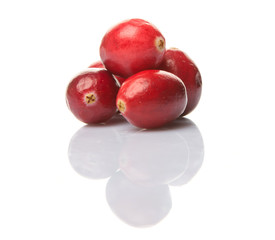 Cranberries fruit over white background