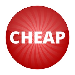 Cheap red sign, button, icon