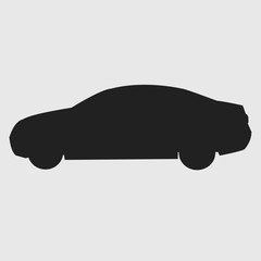 Silhouette of car on a white background