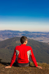 Naklejka premium Hiking in the mountains.