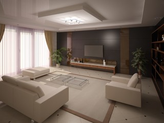 Modern and comfortable living room.