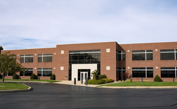 Contemporary Brick Business Building with Drive