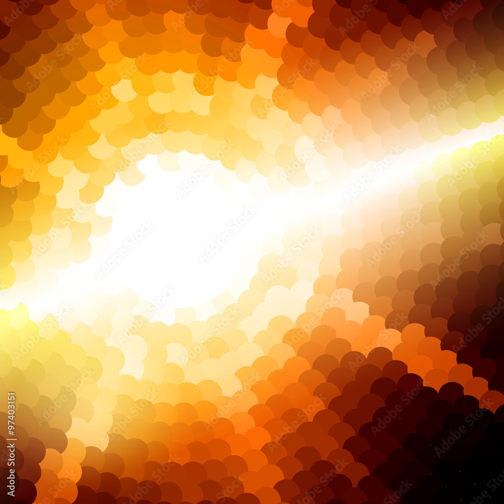 Aufkleber bright dotted pattern with ray and circle on golden background