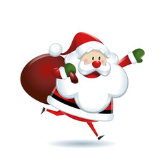 Santa Claus runs in Christmas