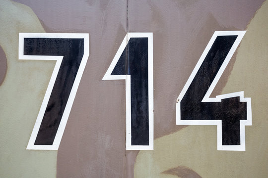 714 military digits on camouflage