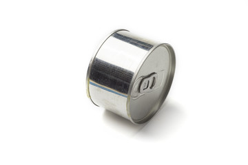 Isolated food can on white background.