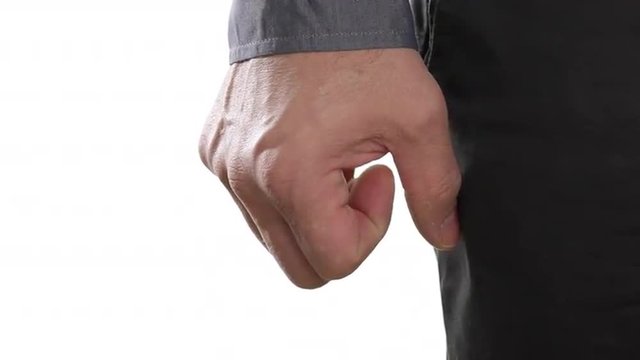 Angry Business Fist/Businessman nervously clenched his fists and kill it for a spin. Close up