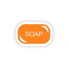 icon sticker realistic design on paper soap