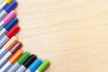 Fototapeta premium colored pencils on the table